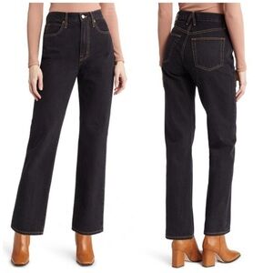 SLVRLAKE 24 London Straight Leg Jeans in Black Night Flight